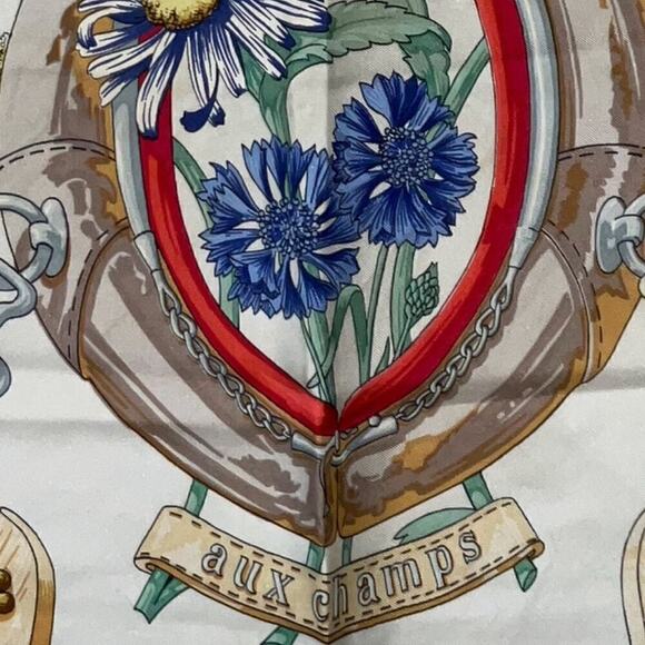 Hermes Aux Champs 100% Silk Scarf By Cathy Latham 90cm Square - Picture 11 of 16